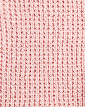 Baby Hooded Waffle Knit Cardigan - Pink, 