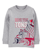 Baby Truck Cotton Blend Long-Sleeve Tee - Gray, image 1 of 3 slides