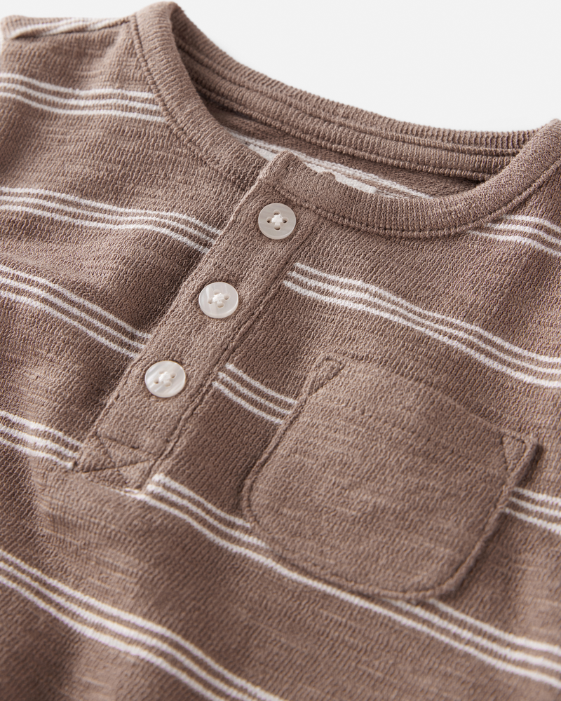 Baby Striped Romper Made with Organic Cotton, image 2 of 4 slides
