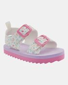 Toddler Casual Floral Sandals - Pink/White, image 1 of 7 slides