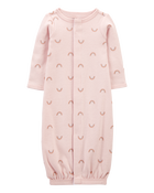 Baby Preemie Rainbow Cotton Sleeper Gown, image 1 of 6 slides