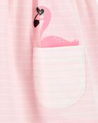 Baby 1-Piece Flamingo Bodysuit Dress Dress, image 2 of 3 slides
