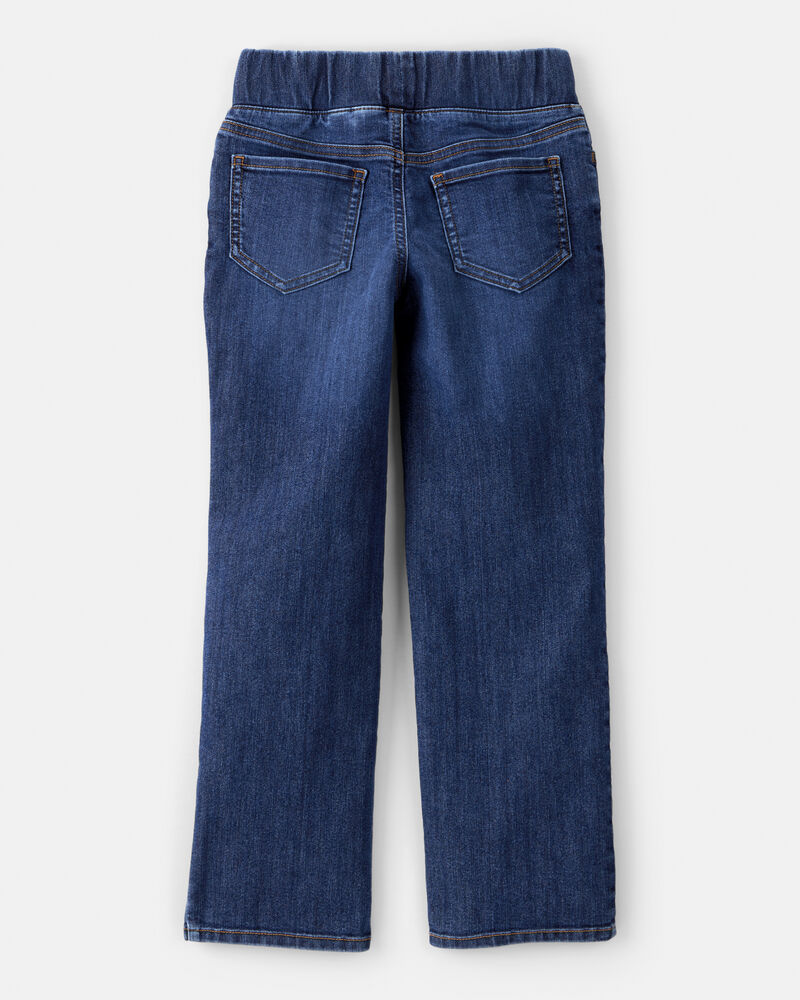 Girls Mid-Rise Denim Pull-On Jeans - Blue, image 2 of 4 slides