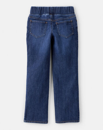 Girls Mid-Rise Denim Pull-On Jeans - Blue, 