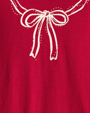 Toddler Girl Bow Long-Sleeve Graphic Tee - Red, 