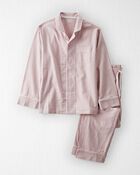 Adult  Women's Organic Cotton Button-Front Pajamas Set, image 1 of 5 slides