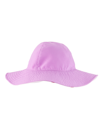 Toddler Girl Heart Print Reversible Swim Hat - Purple, 