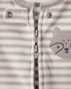 Baby Boy Fox Striped Loose Fit Long-Sleeve Sleep & Play Pajamas - Brown, image 3 of 5 slides