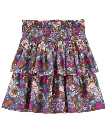 Kid LENZING™ ECOVERO™ Floral Print Tiered Skirt, 