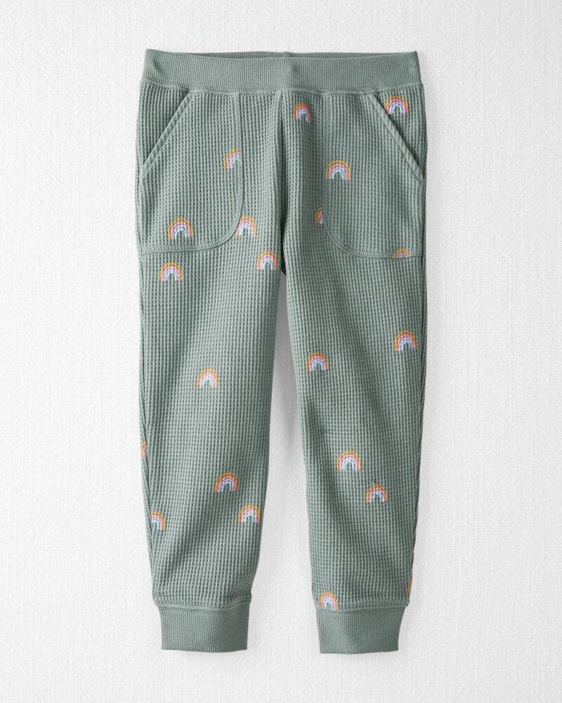 Toddler Organic Cotton Waffle Knit Set in Magical Rainbow Print, image 2 of 6 slides
