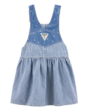 Toddler Chambray Striped Jumper Dress - Blue, 