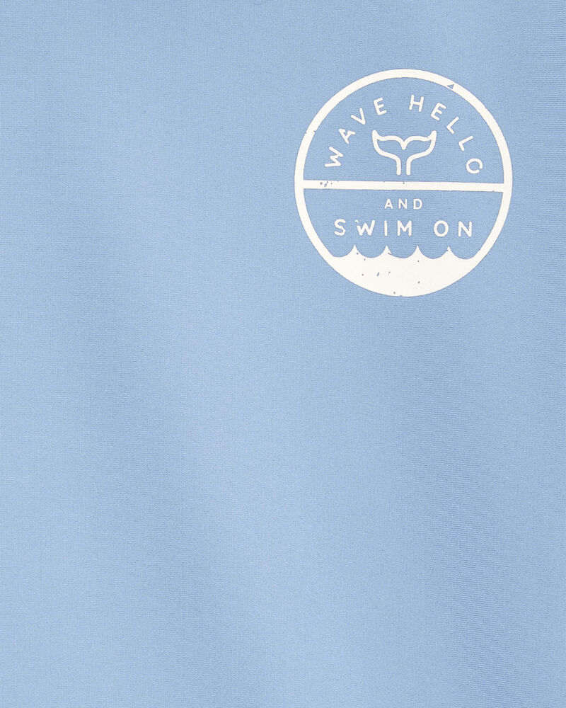 Toddler Boy Whale Long Sleeve Rashguard - Blue, image 3 of 5 slides