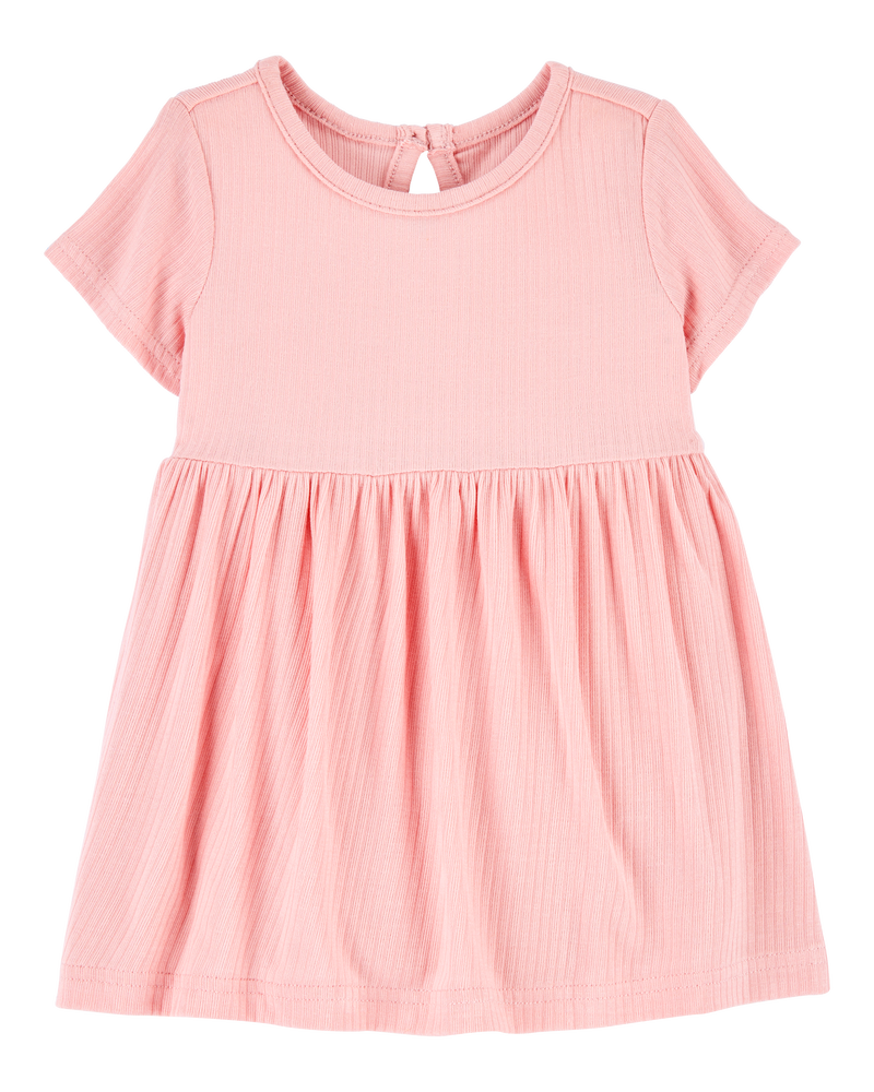 Baby Girl Solid PurelySoft Bodysuit Dress - Pink, image 1 of 7 slides