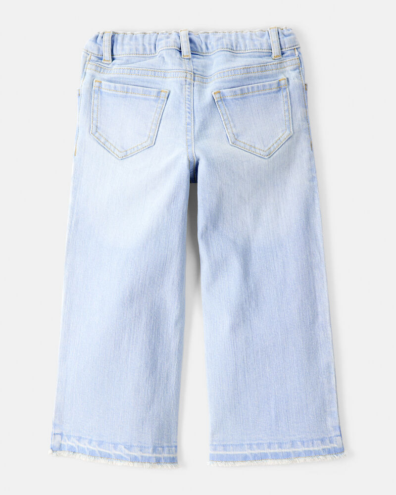 Toddler  Heart Embroidered Iconic Denim Wide Leg Jeans - Cowboy Wash, image 2 of 6 slides