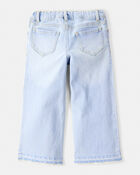 Toddler  Heart Embroidered Iconic Denim Wide Leg Jeans - Cowboy Wash, image 2 of 6 slides