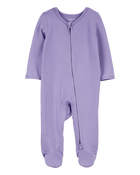 Baby Girl Zip-Up PurelySoft Sleep & Play Pajamas, image 1 of 6 slides