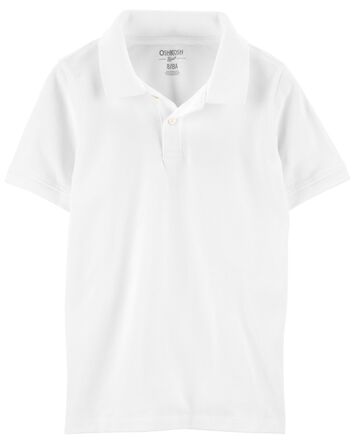 Kid White Polo Uniform Shirt, 