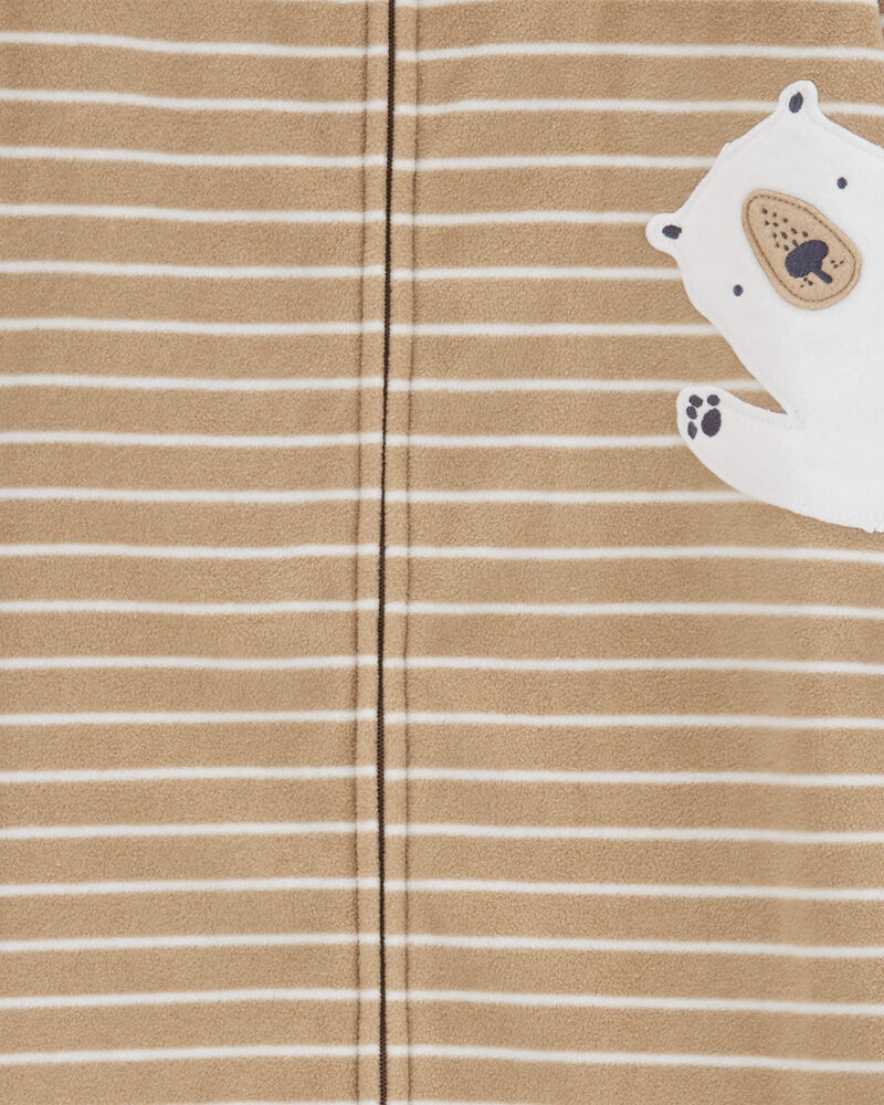 Baby Polar Bear 2-Way Zip Fleece Sleep Bag, image 2 of 4 slides