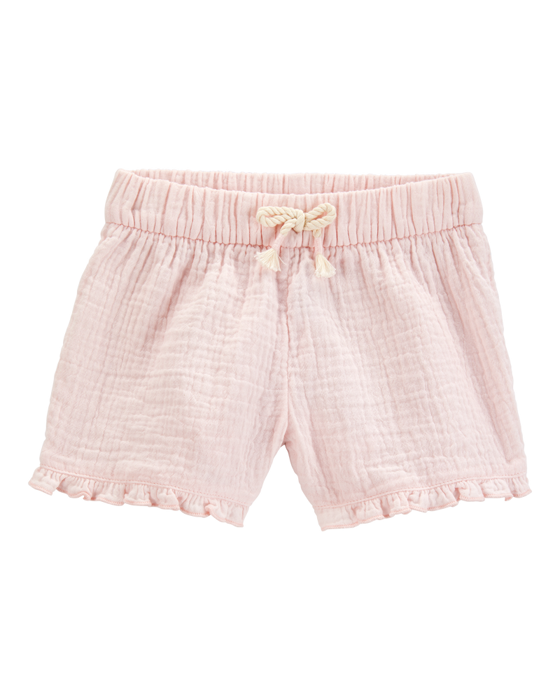 Baby Ruffle Gauze Shorts - Pink, image 1 of 4 slides