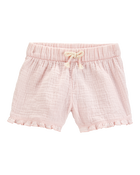 Baby Ruffle Gauze Shorts - Pink, image 1 of 4 slides