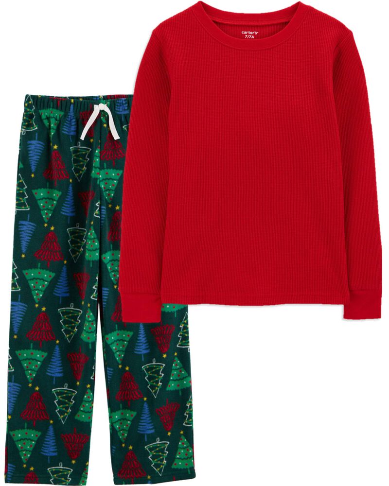 Kid 2-Piece Thermal Pajama Top & Fleece Pant Pajamas, image 1 of 6 slides