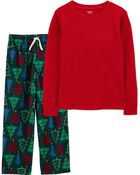 Kid 2-Piece Thermal Pajama Top & Fleece Pant Pajamas, image 1 of 6 slides