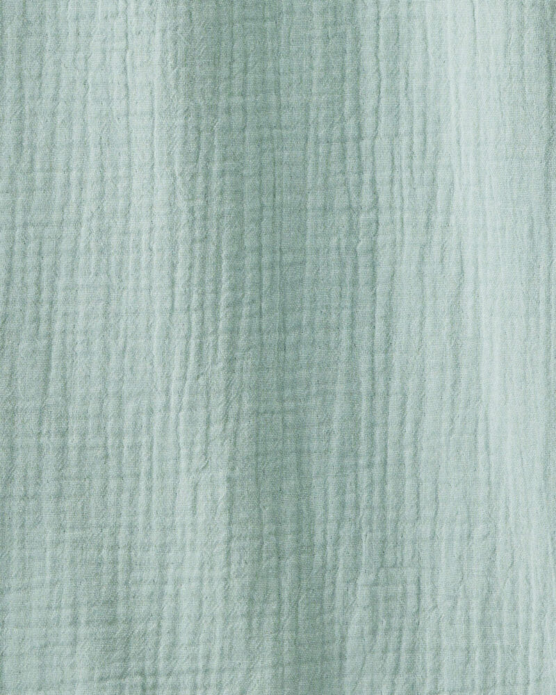 Baby Organic Cotton Gauze Wearable Blanket in Green, image 4 of 5 slides