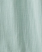 Baby Organic Cotton Gauze Wearable Blanket in Green, image 4 of 5 slides