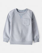 Toddler Boy Solid Fleece Long-Sleeve Sweatshirt - Grey, image 1 of 3 slides