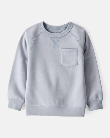 Toddler Boy Solid Fleece Long-Sleeve Sweatshirt - Grey, 