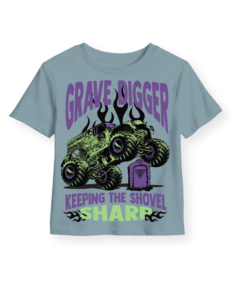 Toddler Monster Jam™ Grave Digger Short-Sleeve Graphic Tee - Blue, image 1 of 2 slides