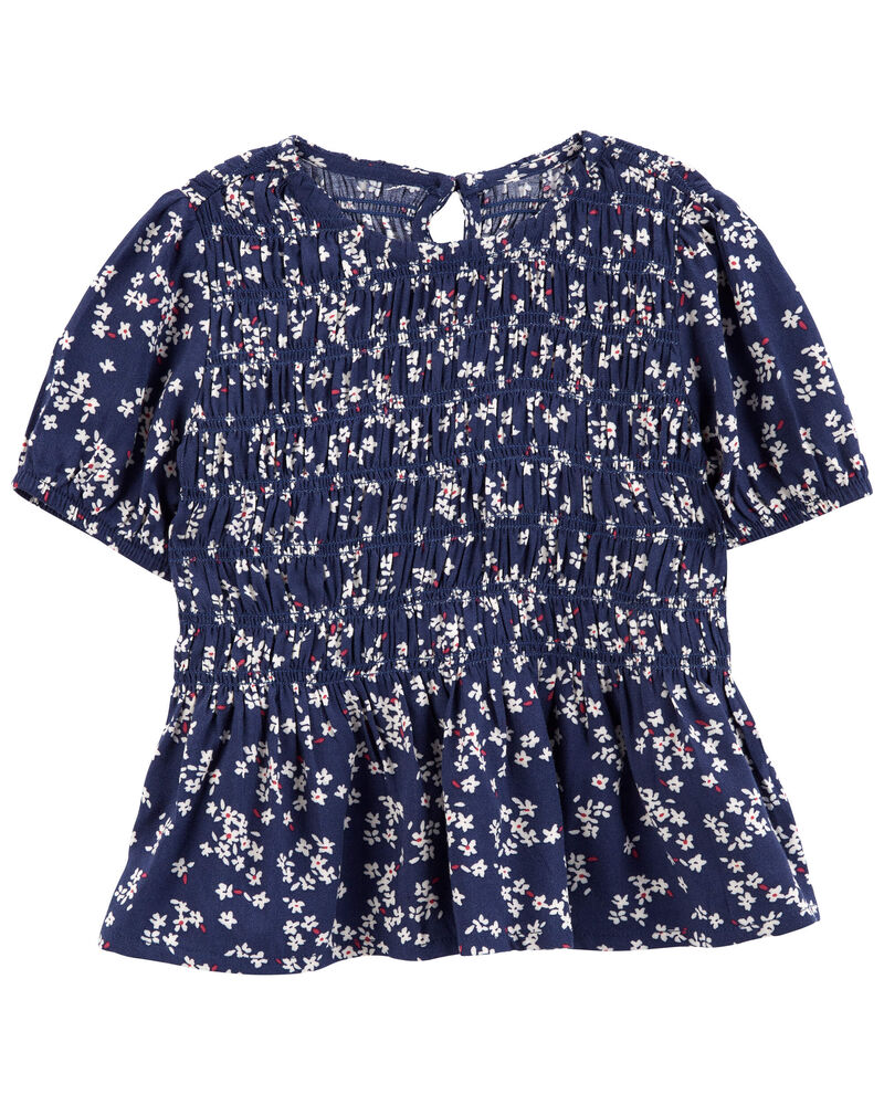 Baby Floral Twill Peplum Top, image 1 of 3 slides