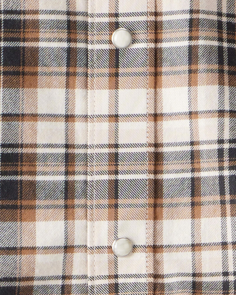 Boys Western Plaid Cotton Long-Sleeve Button-Down Shirt - Plaid, image 2 of 3 slides