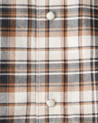 Boys Western Plaid Cotton Long-Sleeve Button-Down Shirt - Plaid, image 2 of 3 slides