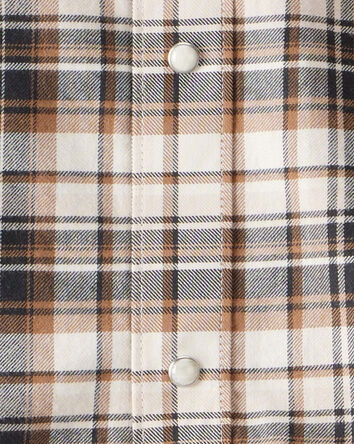 Boys Western Plaid Cotton Long-Sleeve Button-Down Shirt - Plaid, 