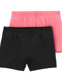 Pink/Black - Toddler 2-Pack Pink & Black Tumbling Shorts