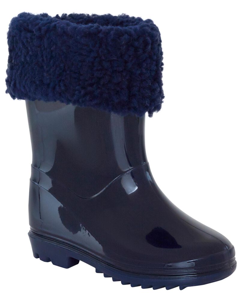Toddler Faux Fur-Lined Rain Boots, image 1 of 7 slides