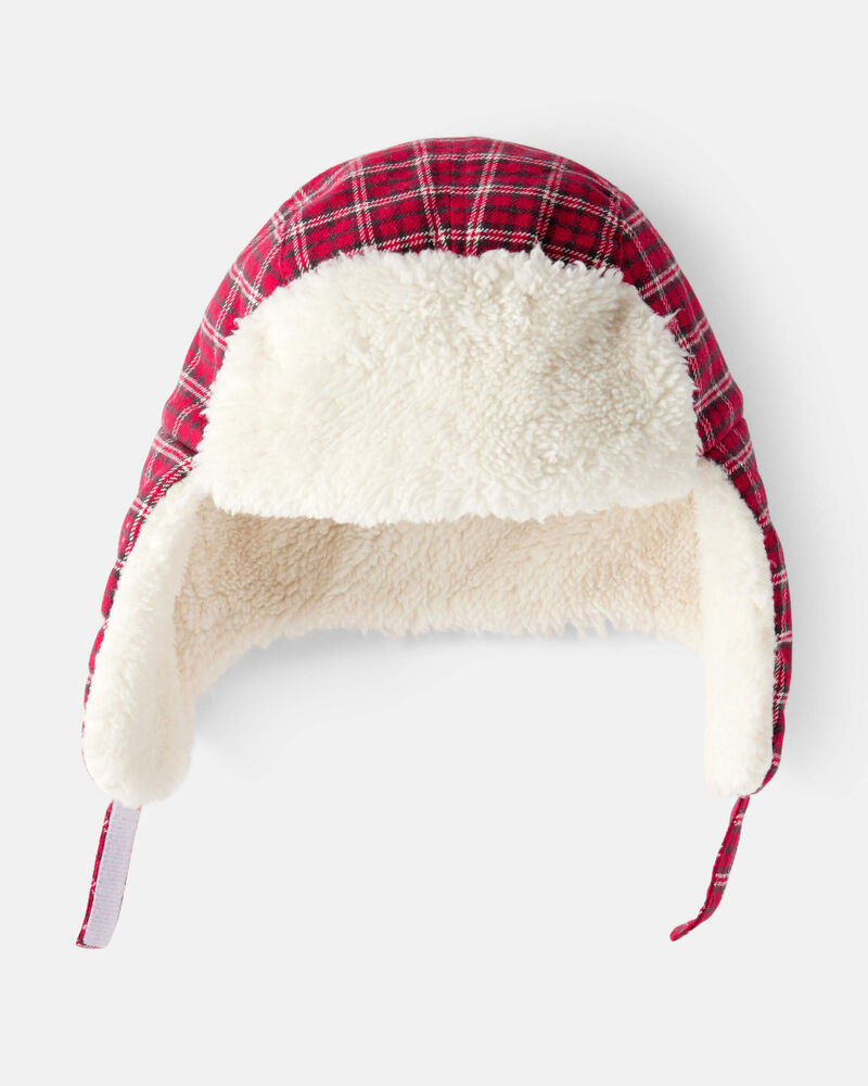 Toddler Boy Plaid Trapper Hat, image 2 of 3 slides