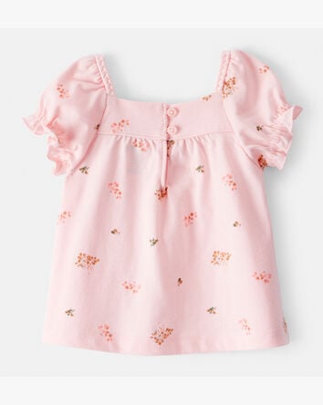 Baby Girl Floral Short-Sleeve Top - Pink, 