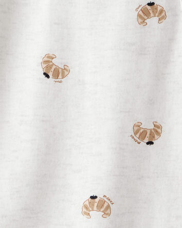 Toddler Girl Pastry-Print Short-Sleeve Pocket Tee - Heather Grey, 