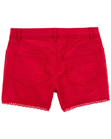 Kid Eyelet Trim Denim Shorts, 