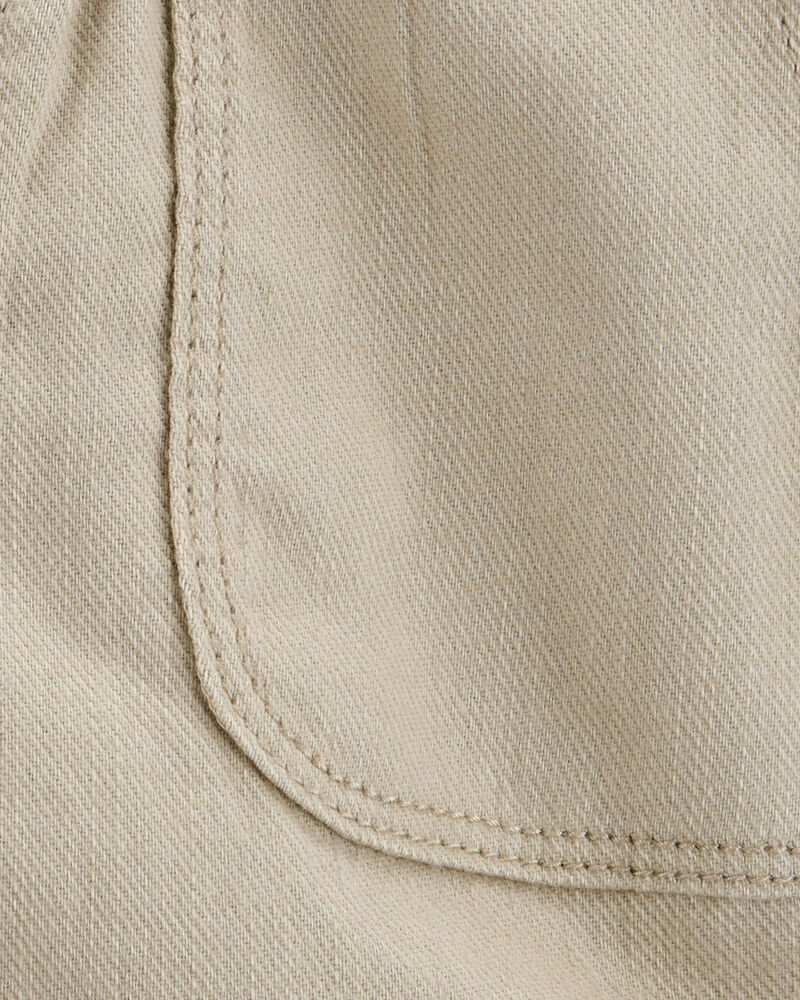 Baby Pull-On Twill Shorts - Khaki, image 3 of 4 slides