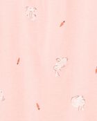 Toddler Bunny Print Soft Cotton Dress, image 3 of 3 slides