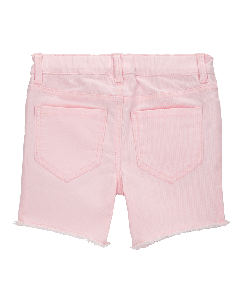 Toddler Iconic Denim Shorts: Frayed Hem - Pink, image 4 of 6 slides