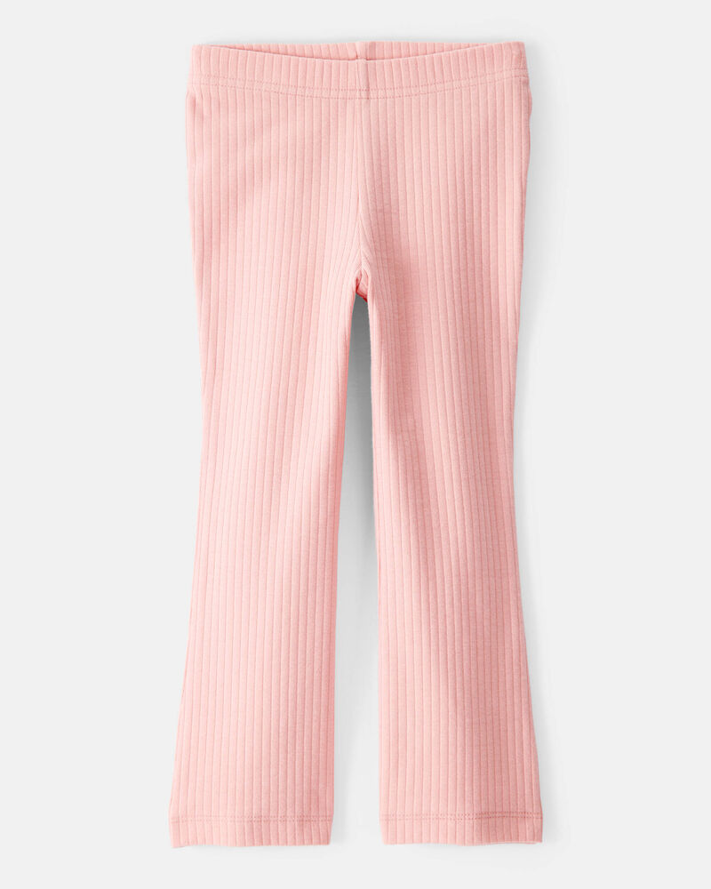 Toddler Girl Cotton Flare Leggings - Pink, image 1 of 4 slides
