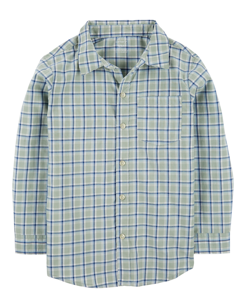 Kid Plaid Button-Front Shirt, image 2 of 4 slides