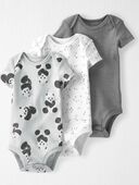 Multi - Baby Organic Cotton 3-Pack Panda-Print & Striped Bodysuits
