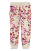 Baby Floral Print Fleece Joggers, image 1 of 4 slides