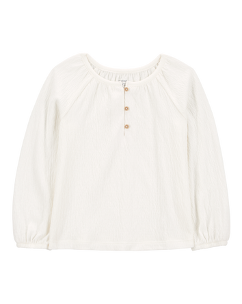 Baby Gauze Long-Sleeve Top - Cream, 