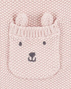 Baby Girl Solid Cotton Romper - Pink, image 2 of 3 slides